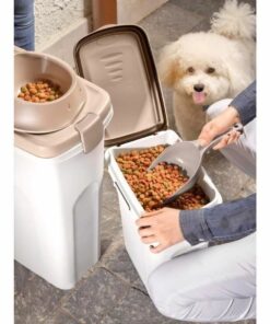 pet food jar kerbl white brown 15 l