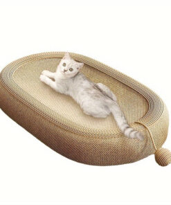 ivory cat scratching board and bed combo
