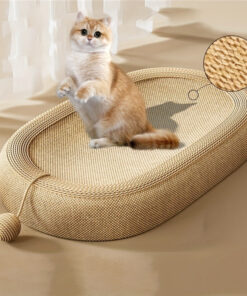 ivory cat scratching board and bed combo