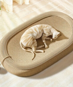 ivory cat scratching board and bed combo