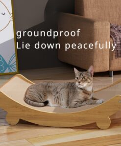 space saving wooden cat scratcher tower for cats