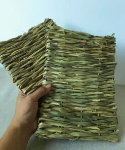 3 pack natural wood rabbit bunny mat toy bed for small animals like guinea pig and parrot durable and cozy straw mat set