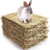 3 pack natural wood rabbit bunny mat toy bed for small animals like guinea pig and parrot durable and cozy straw mat set