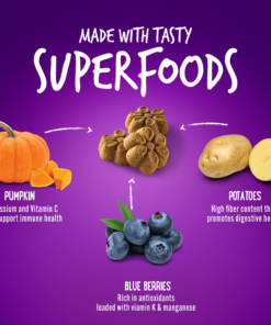 fruitables pumpkin & blueberry mix dog treats (8x7 oz)