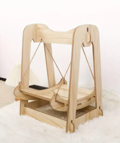 wooden rocking bed cat furniture double layer cat hammock