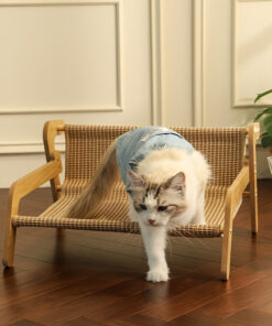 cat scratcher hammock linen lounge chair