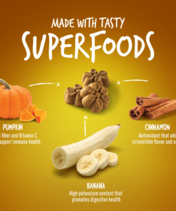 fruitables pumpkin & banana mix dog treats (8x7 oz)