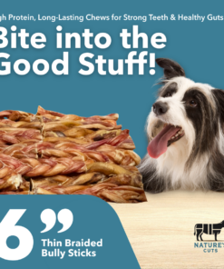 6" thin braided bulk bully sticks