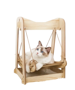 wooden rocking bed cat furniture double layer cat hammock
