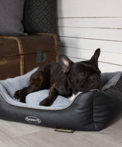 chateau memory foam orthopaedic box dog bed (dove, latte) by scruffs