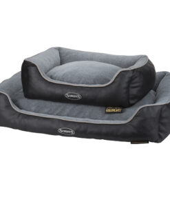 chateau memory foam orthopaedic box dog bed (dove, latte) by scruffs