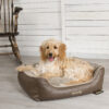 chateau memory foam orthopaedic box dog bed (dove, latte) by scruffs