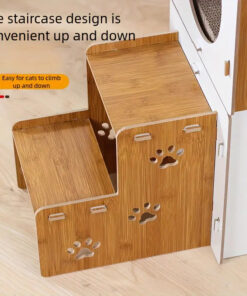 villa style cat scratcher cardboard house plaid pattern