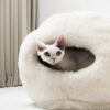 nest natural sheepskin pet bed white