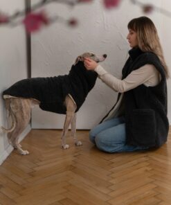woolen dog vest charcoal