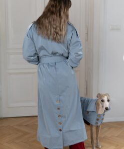 water repellent dog trench coat burgundy red