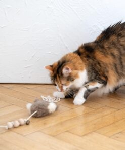 natural sheepskin cat toy: squid