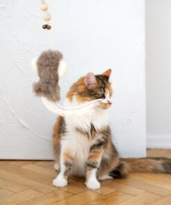 natural sheepskin cat toy: squid