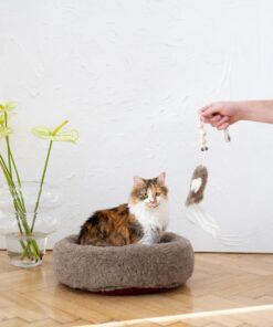 natural sheepskin cat toy: squid