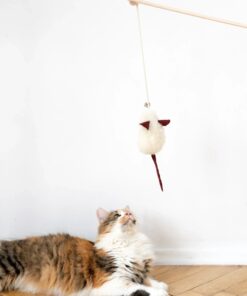 natural sheepskin cat toy: mouse