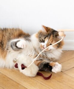 natural sheepskin cat toy: mouse