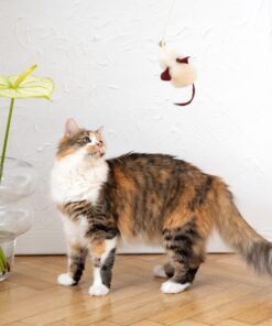 natural sheepskin cat toy: mouse