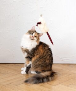 natural sheepskin cat toy: mouse