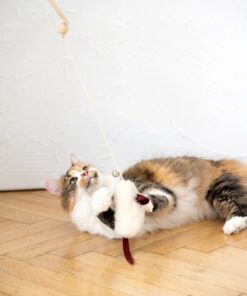 natural sheepskin cat toy: mouse
