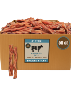 6" thin braided bulk bully sticks