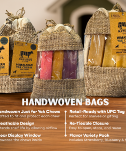 flavored large yak cheese (3 pack) in hand woven bag