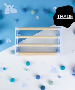 single cage mounted hay rack pastel blue trade