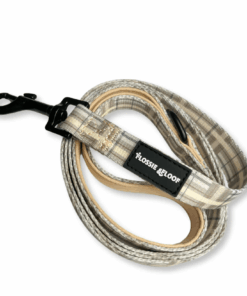 oxford "sand" dog lead – by flossie & floof