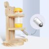 adjustable height wooden hamster water dispenser