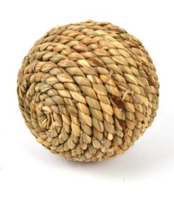 pet natural straw rope ball for hamsters, rabbits, and parrots
