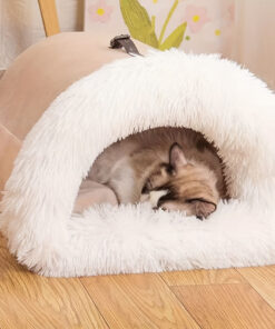 warm plush cat nest bed for winter comfort