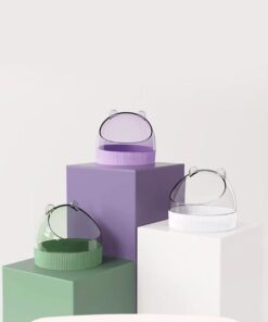 colorful candy acrylic hamster food basin with gold wire feeder