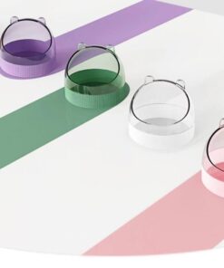 colorful candy acrylic hamster food basin with gold wire feeder