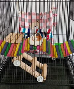 colorful wooden hamster climbing ladder toy