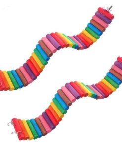 colorful wooden hamster climbing ladder toy