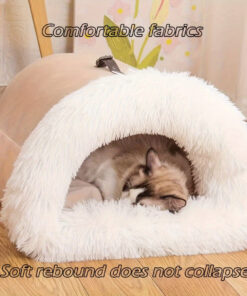 warm plush cat nest bed for winter comfort