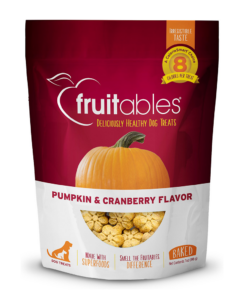 fruitables pumpkin & cranberry mix dog treats (8x7 oz)