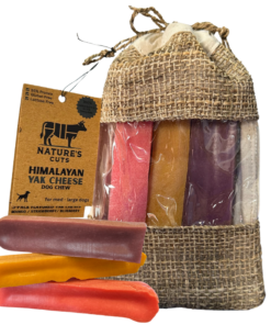 flavored large yak cheese (3 pack) in hand woven bag