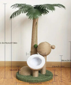 coconut tree cat scratching post with ball toy