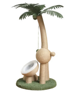 coconut tree cat scratching post with ball toy