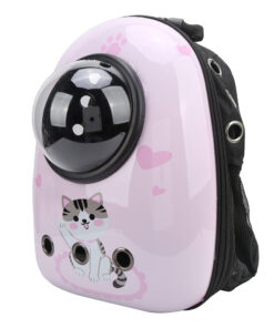malý zvierací batoh na nosenie, ružový s mačičkou