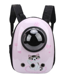 malý zvierací batoh na nosenie, ružový s mačičkou