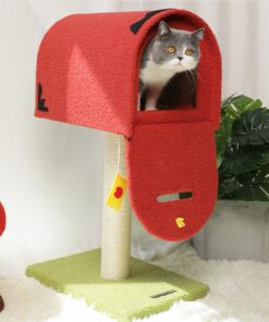 mailbox red climbing frame cat tree