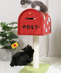 mailbox red climbing frame cat tree