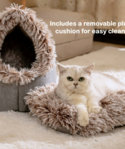 donut plush cat bed cozy cradle nest