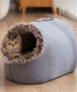 donut plush cat bed cozy cradle nest